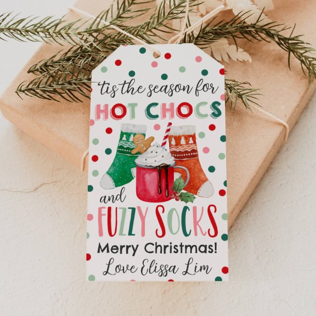 Hot Chocs And Fuzzy Socks Weihnachts-Geschenkanhän Geschenkanhänger (Von Creator hochgeladen)