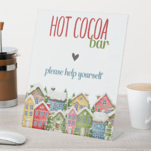 Hot Cocoa Bar Baby Shower Schneedorf Sockelschild