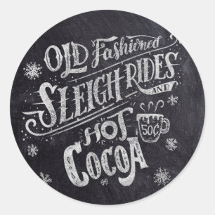 Hot Cocoa Bar Chalkboard Runder Aufkleber