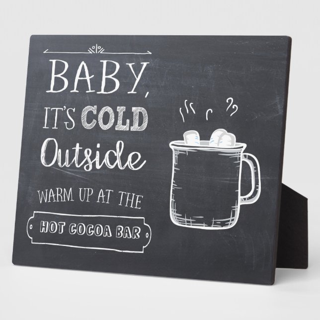 Hot Cocoa Bar Sign Fotoplatte (Seite)