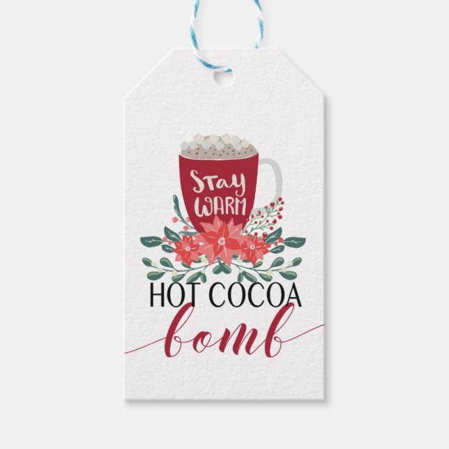 Hot Cocoa Bomb Weihnachtskekse Geschenk Geschenkanhänger (Vorderseite)