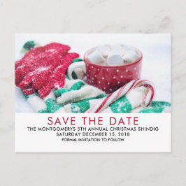 Hot Cocoa & Candy Cane | Xmas Save the Date Postkarte
