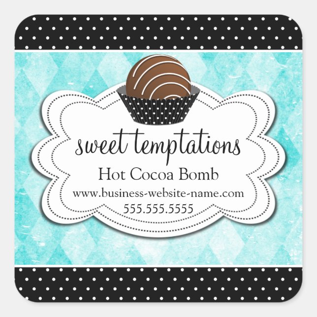 Hot Cocoa Chocolate Bomb Square Sticker (Vorderseite)