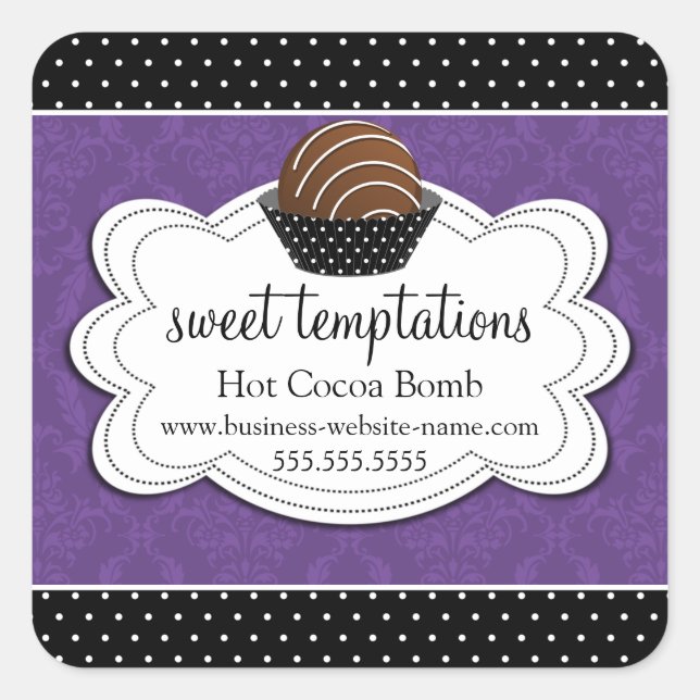 Hot Cocoa Chocolate Bomb Square Sticker (Vorderseite)