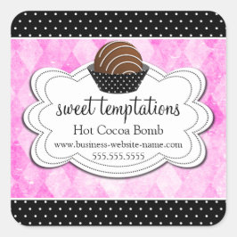Hot Cocoa Chocolate Bomb Square Sticker