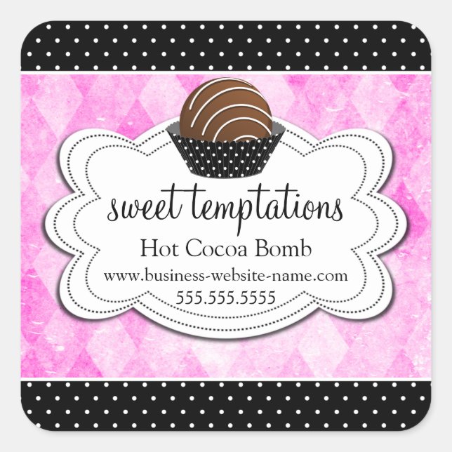 Hot Cocoa Chocolate Bomb Square Sticker (Vorderseite)