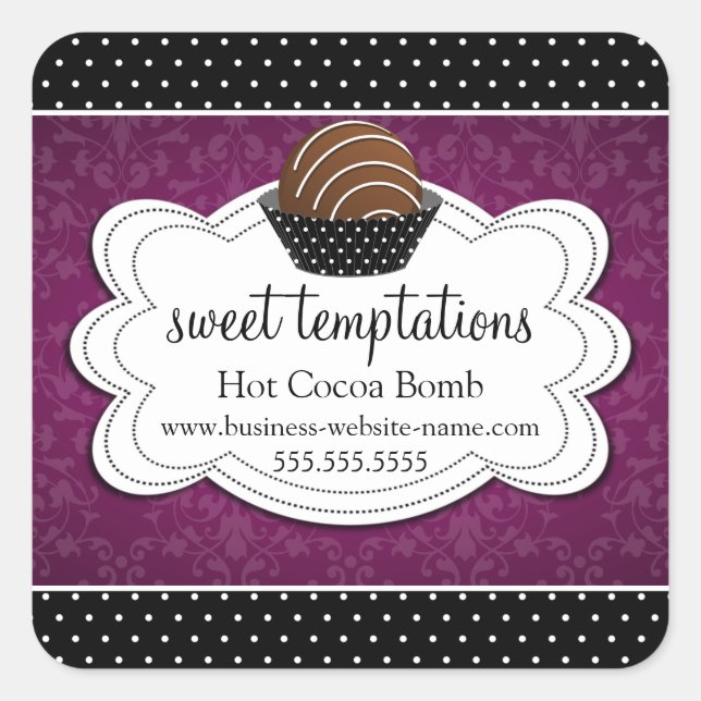 Hot Cocoa Chocolate Bomb Square Sticker (Vorderseite)