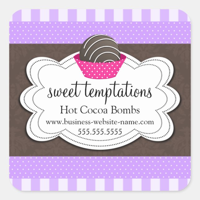 Hot Cocoa Chocolate Bombs Square Sticker (Vorderseite)