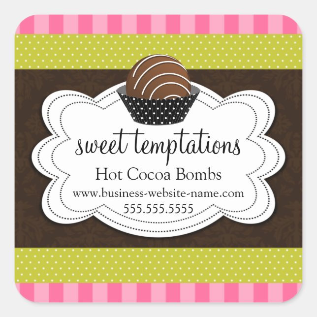 Hot Cocoa Chocolate Bombs Square Sticker (Vorderseite)