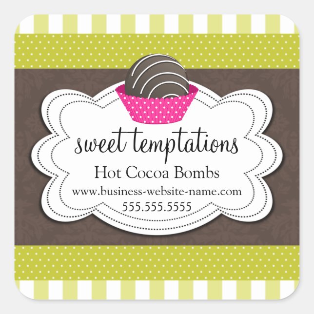 Hot Cocoa Chocolate Bombs Square Sticker (Vorderseite)