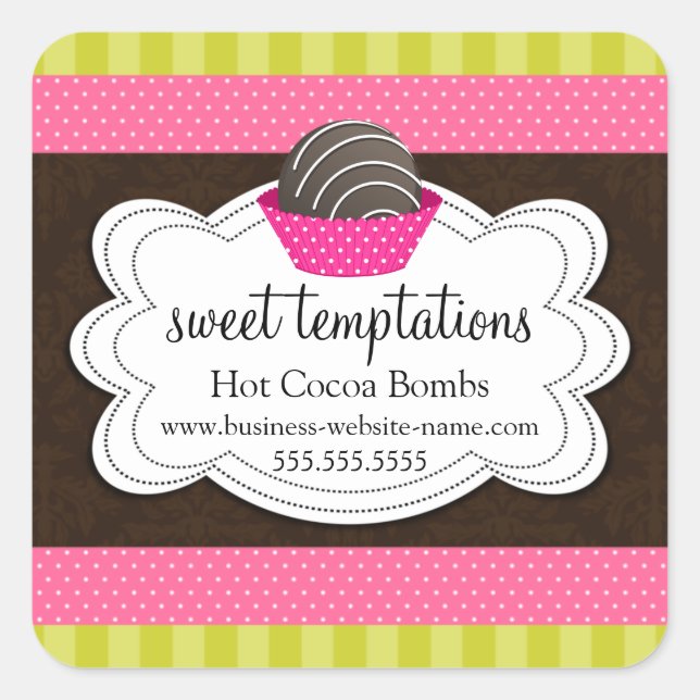 Hot Cocoa Chocolate Bombs Square Sticker (Vorderseite)