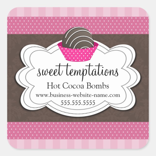 Hot Cocoa Chocolate Bombs Square Sticker (Vorderseite)