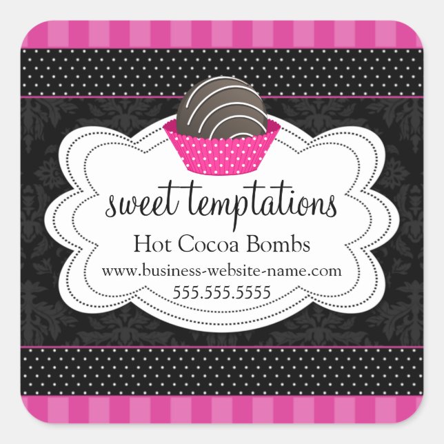 Hot Cocoa Chocolate Bombs Square Sticker (Vorderseite)