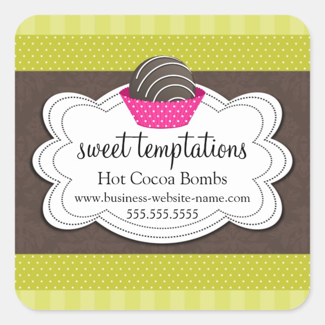 Hot Cocoa Chocolate Bombs Square Sticker (Vorderseite)