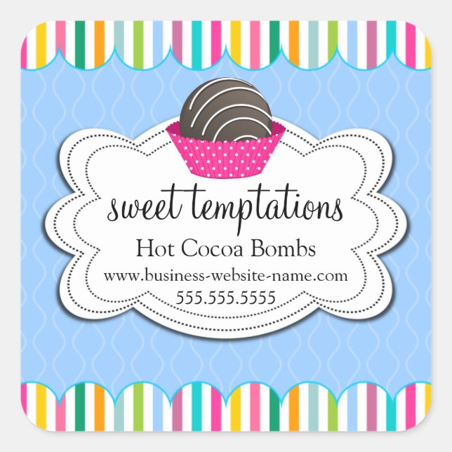 Hot Cocoa Chocolate Bombs Square Sticker (Vorderseite)