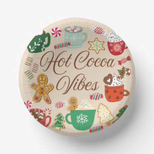 Hot Cocoa Christmas Vibes Pappteller