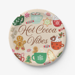 Hot Cocoa Christmas Vibes Pappteller