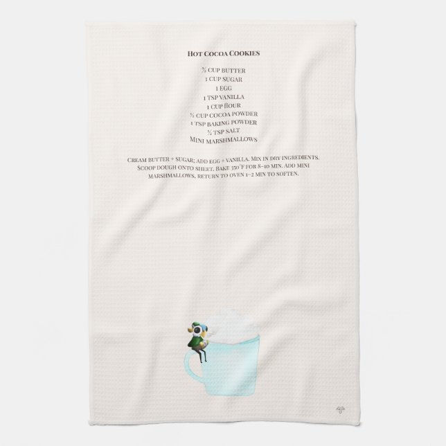 Hot Cocoa Cookies Recipe Dragon Towel Geschirrtuch (Vertikal)
