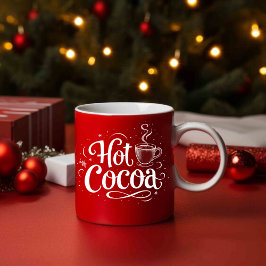 Hot Cocoa Elegante White Script Weihnachten Tasse