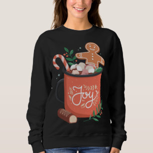 Hot Cocoa Gingerbread Mann mit Candy Cane Joy Sweatshirt