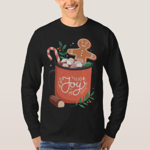 Hot Cocoa Gingerbread Mann mit Candy Cane Joy T-Shirt