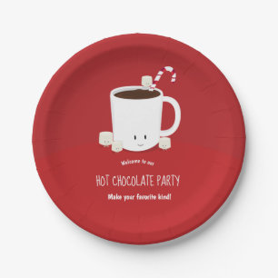 Hot Cocoa Hot Chocolate Fun Weihnachtsfest Party Pappteller