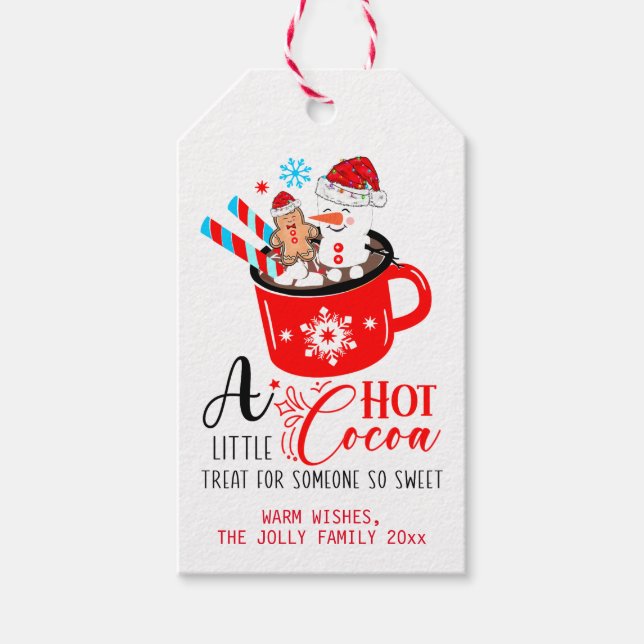Hot Cocoa Leckerei Gingerbrot Urlaub Geschenkanhänger (Vorderseite)