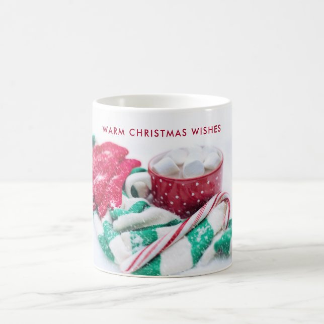Hot Cocoa Marshmallows & Candy Cane Weihnachten Kaffeetasse (Mittel)