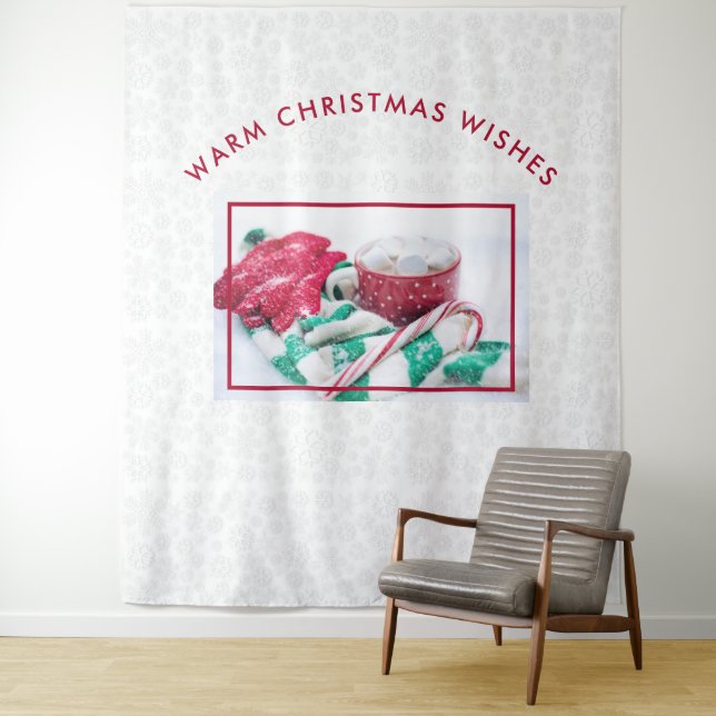 Hot Cocoa Marshmallows & Candy Cane Weihnachten Wandteppich (Beispiel)
