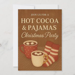 Hot Cocoa & Pajamas Weihnachts-Party Einladung