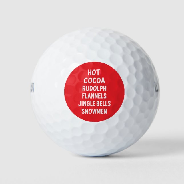 Hot Cocoa Rudolph Flannels Jingle Bells Santa Golfball (Vorderseite)