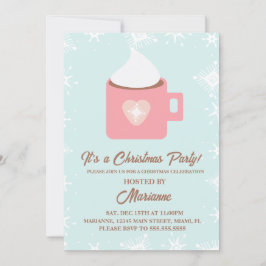 Hot Cocoa Schneeflocken Weihnachten Party Einladung