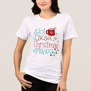 Hot Cocoa und Weihnachtsmotive Moderne Typografie Tri-Blend Shirt