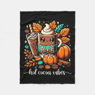 Hot Cocoa Vibes Kawaii Heiße Schokolade Hallo Herb Fleecedecke