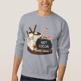 Hot Cocoa Warm Hugs (1) Retro Christmas Art Sweatshirt