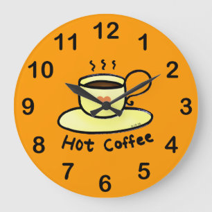 hot coffee große wanduhr