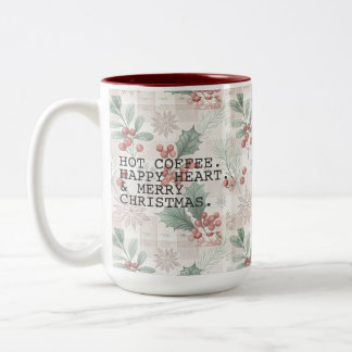 Hot Coffee Merry Christmas Zweifarbige Tasse