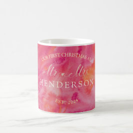 Hot Color First Christmas Mr. und Mrs. Kaffeetasse