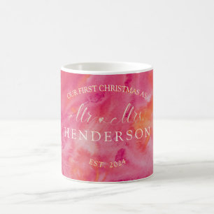 Hot Color First Christmas Mr. und Mrs. Kaffeetasse