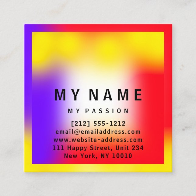 Hot Colors Square Moderne Minimal Logo Consulting Terminkarte (Vorderseite)