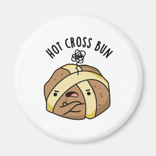 Hot Cross Bun Funny Food Puff Magnet