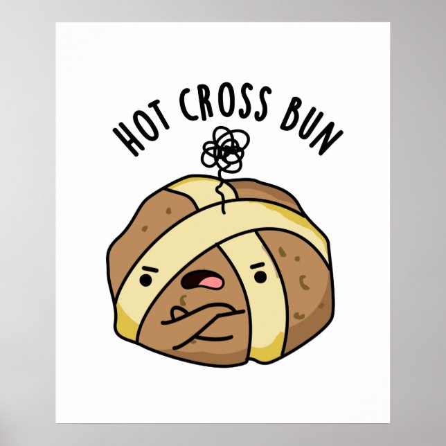 Hot Cross Bun Funny Food Puff Poster (Vorne)