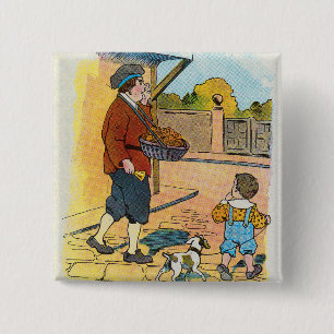 Hot-Cross-Buns, Mother Gans Kinderzimmer Rhyme Pic Button