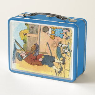 Hot-Cross-Buns, Mother Gans Kinderzimmer Rhyme Pic Metall Brotdose