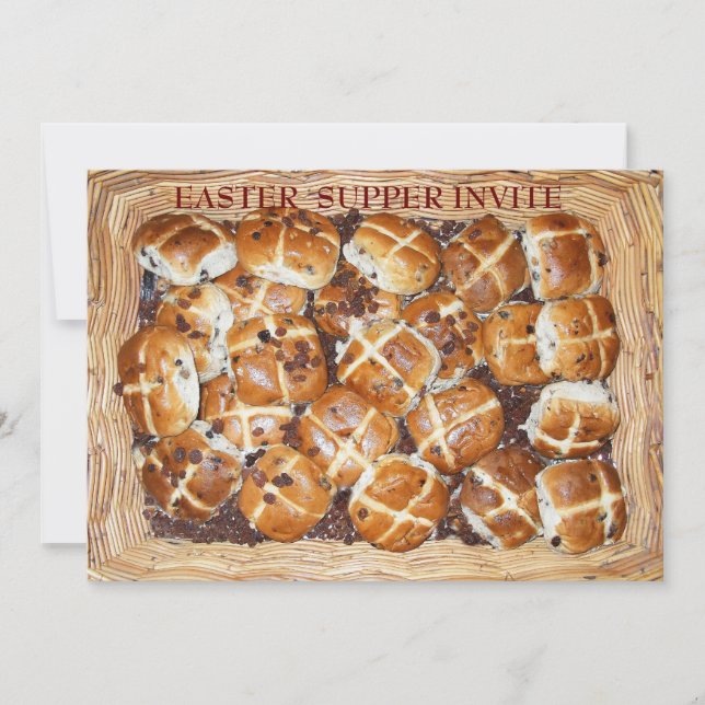 Hot Cross Buns Osterkörbe #1 Einladung (Vorderseite)