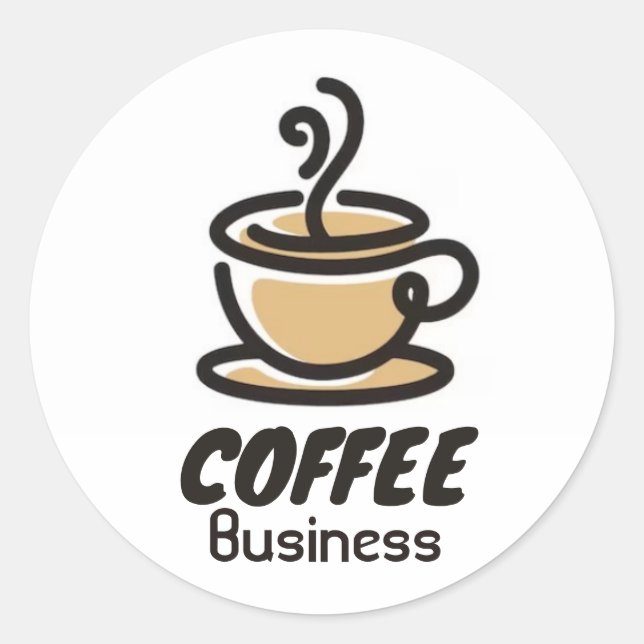 Hot-Cup-Café-Geschäft Runder Aufkleber (Vorderseite)