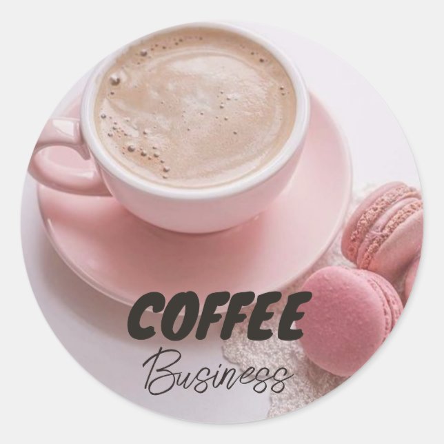 Hot-Cup-Café-Geschäft Runder Aufkleber (Vorderseite)