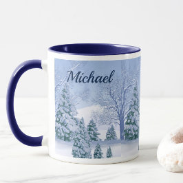 Hot Cup Kaffee an einem kalten Wintertag Name hinz Tasse