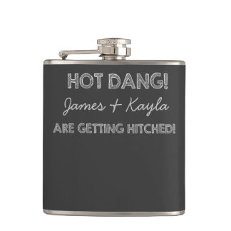 Hot Dang Chalkboard Wedding Flachmann
