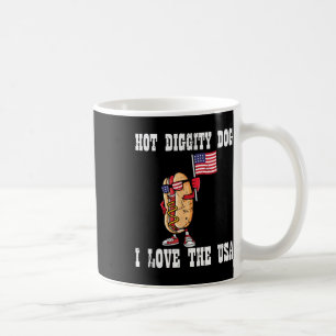 Hot Diggity Dog 4. Juli Patriotische Grillen Picni Kaffeetasse